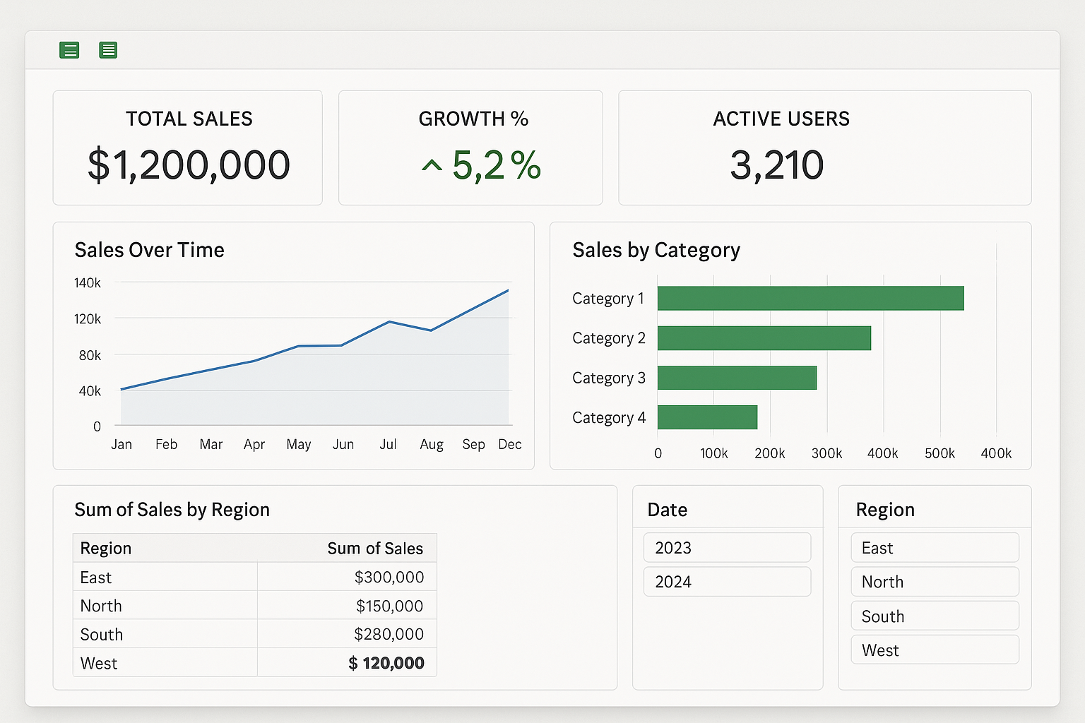 Excel Dashboard Interface